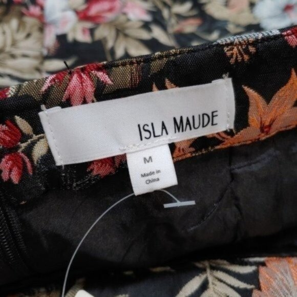 Anthropologie Isla Maude Tropical Floral Jacquard Pencil Skirt M - Picture 7 of 13